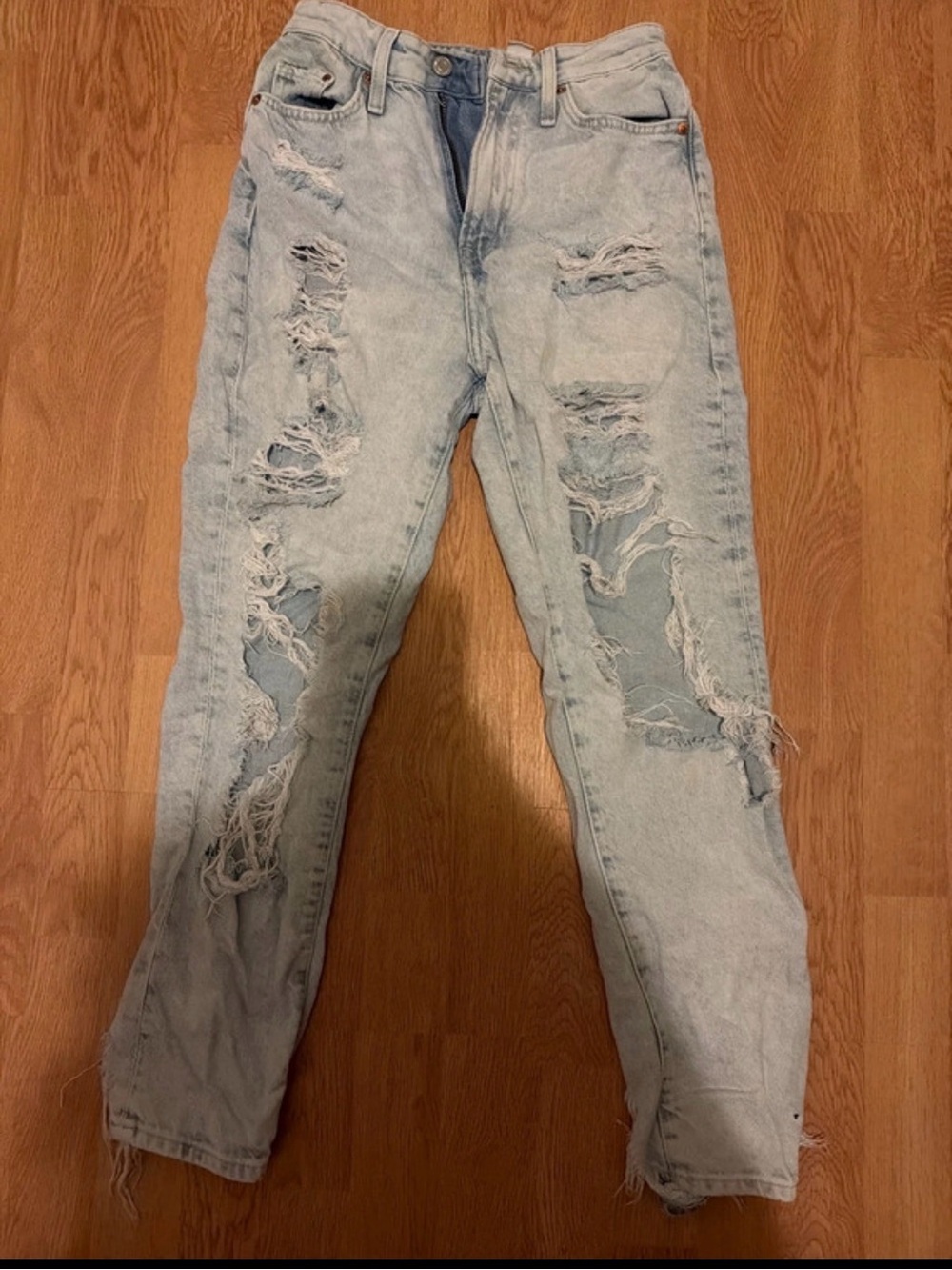 H&M Light Wash Distressed Boyfriend Jeans